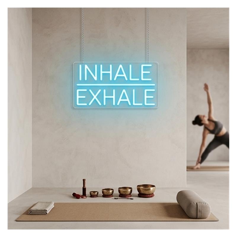 Inhale Exhale Neon Sign Light  - огляд і ціна Yoga Fitness Holiday