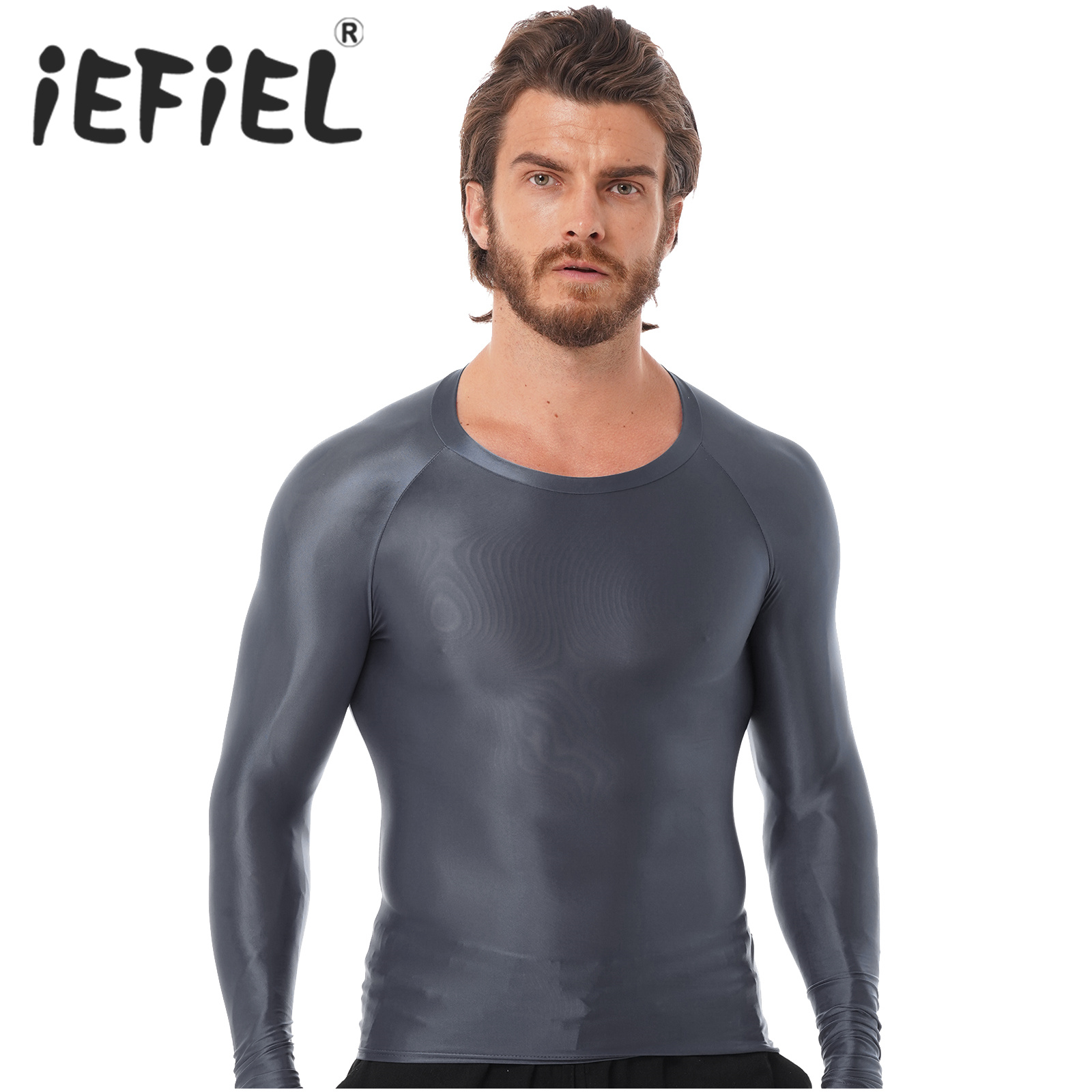 Mens Glossy Sports Tops Long S - огляд і ціна Yoga Daily Fitness
