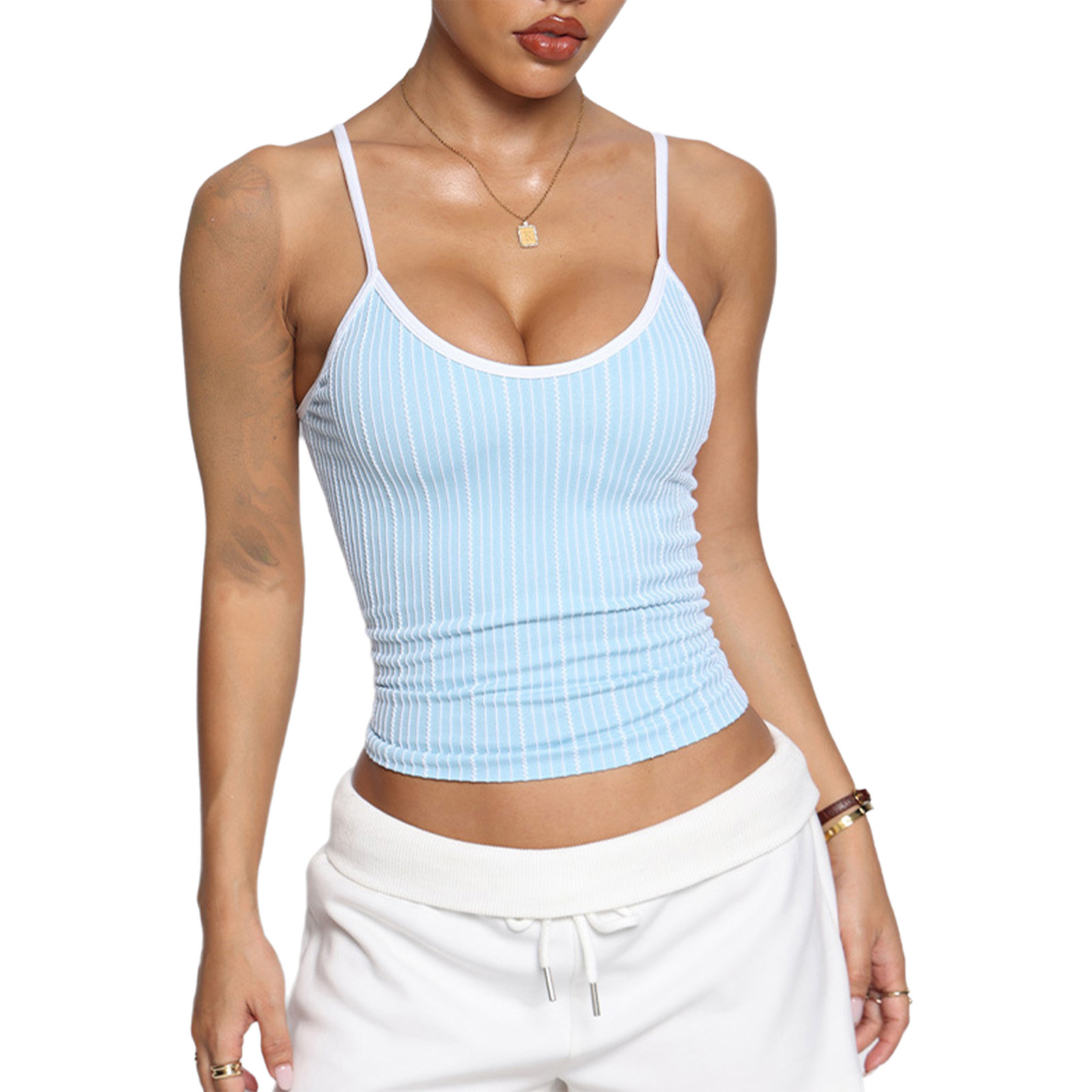 Women U Neck Striped Adjustabl - огляд і ціна Yoga Daily Fitness