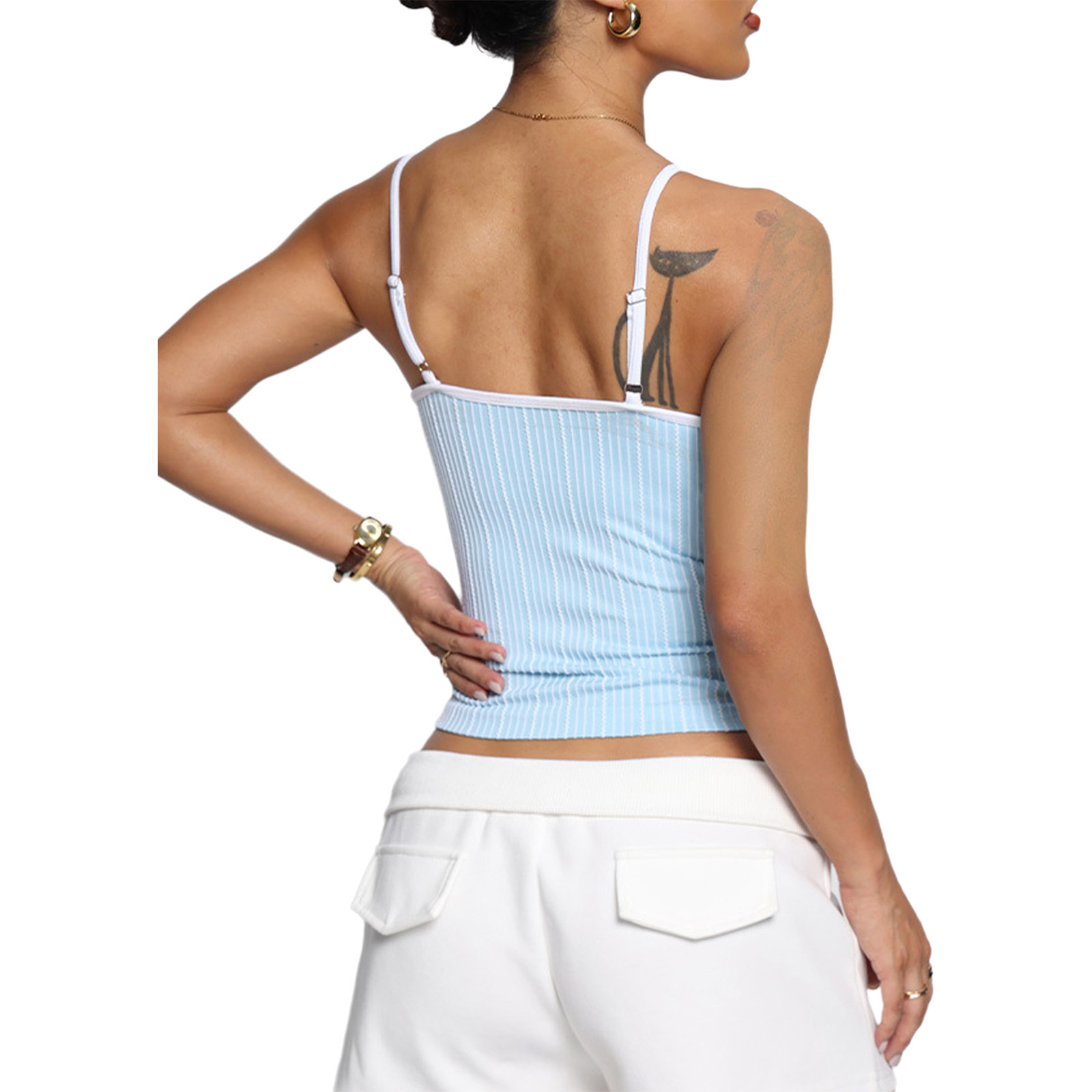 Women U Neck Striped Adjustabl - огляд і ціна Yoga Daily Fitness